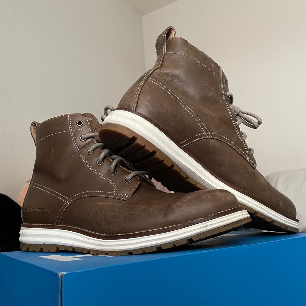 Cole Haan Original Grand Waterproof Brown Mens Size 9 M Ankle Boots Shoes
